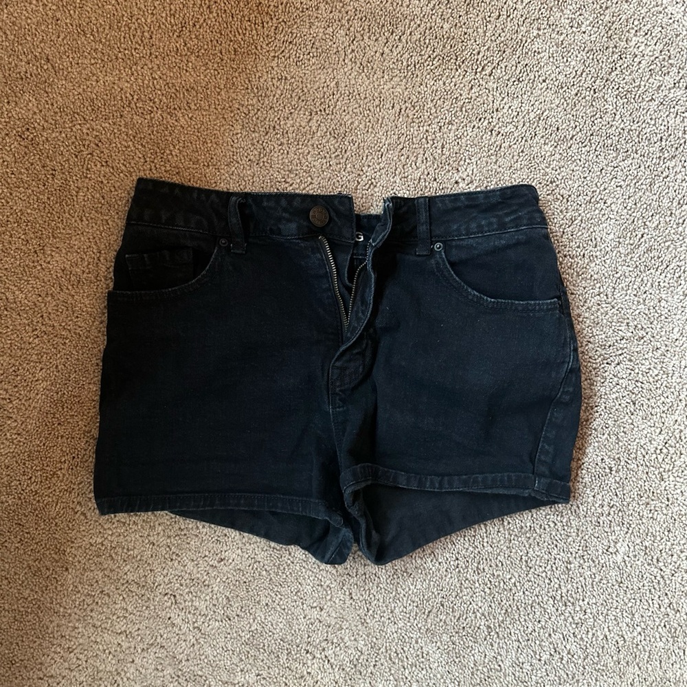 BDG black denim shorts